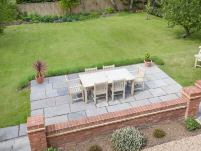 Garden wall patio installation Stratford